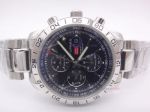 Replica Chopard Mille Miglia Chronograph Watch - Stainless Steel Band Black Dial